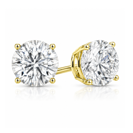 Hailey Round Cut Solitaire Stud Earrings By Diamondiary