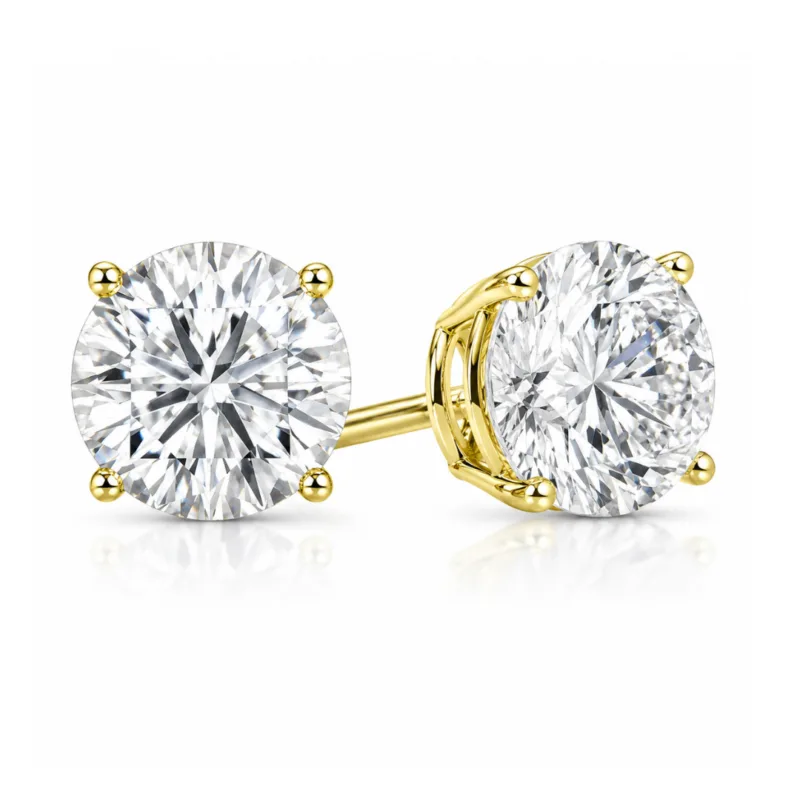 Hailey Round Cut Solitaire Stud Earrings By Diamondiary