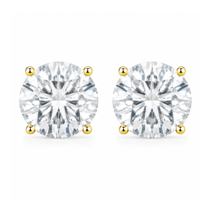 Hailey Round Cut Solitaire Stud Earrings By Diamondiary