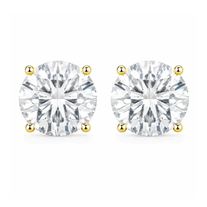 Hailey Round Cut Solitaire Stud Earrings By Diamondiary