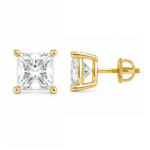 Viona Princess Cut Solitaire Stud Earrings By Diamondiary