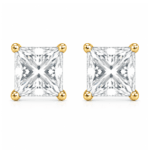 Viona Princess Cut Solitaire Stud Earrings By Diamondiary
