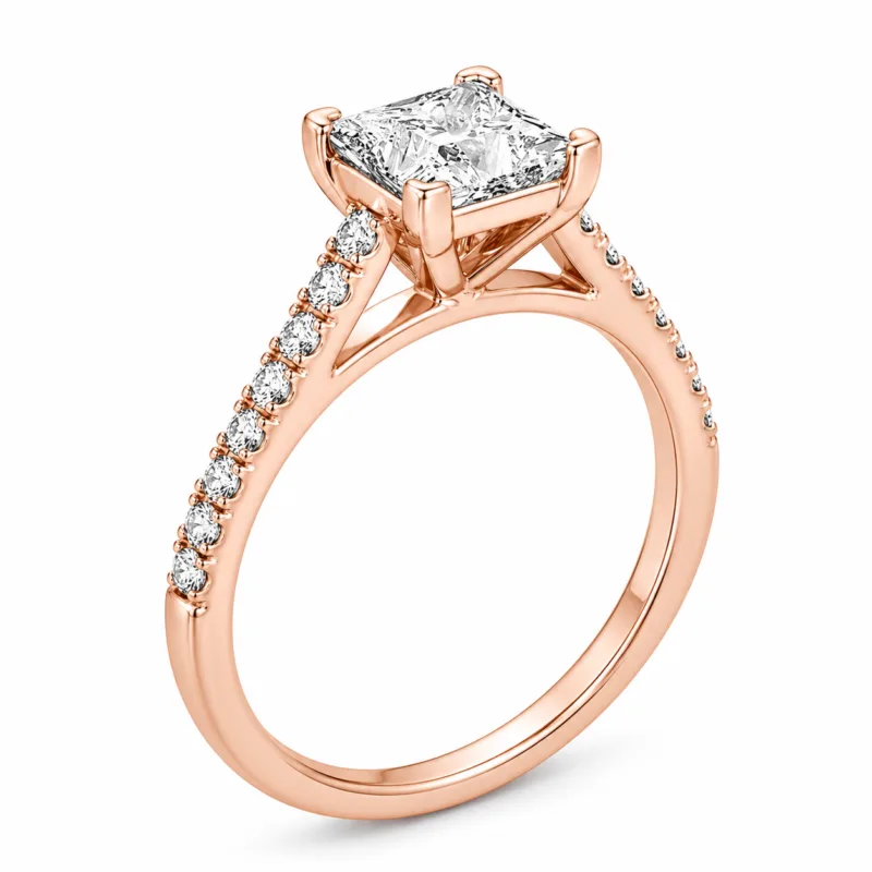 Natasha Princess Cut Solitaire Diamond Ring