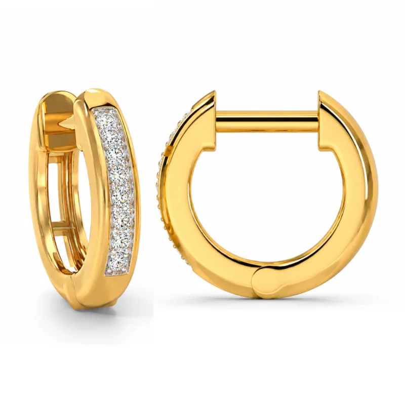 Iris Diamond Small Hoop Earrings By Diamondiary