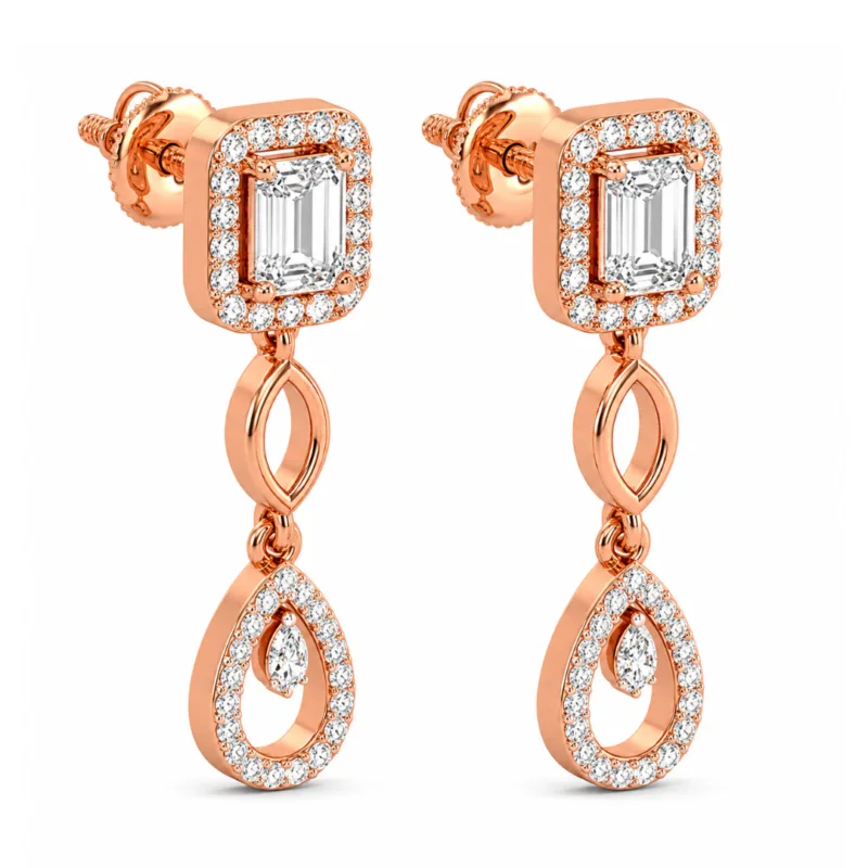 Samira Drop Diamond Earrings By Diamondiary