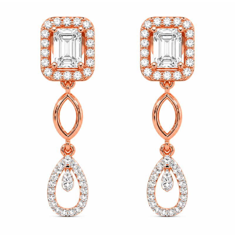 Samira Drop Diamond Earrings By Diamondiary