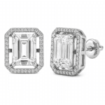 Stella Emerald Cut Diamond Stud Earrings By Diamondiary