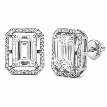 Stella Emerald Cut Diamond Stud Earrings By Diamondiary