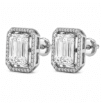 Stella Emerald Cut Diamond Stud Earrings By Diamondiary