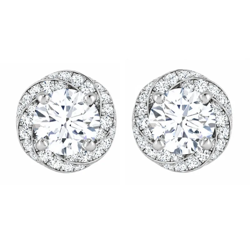 Catalina Solitaire Diamond Stud Earrings By Diamondiary