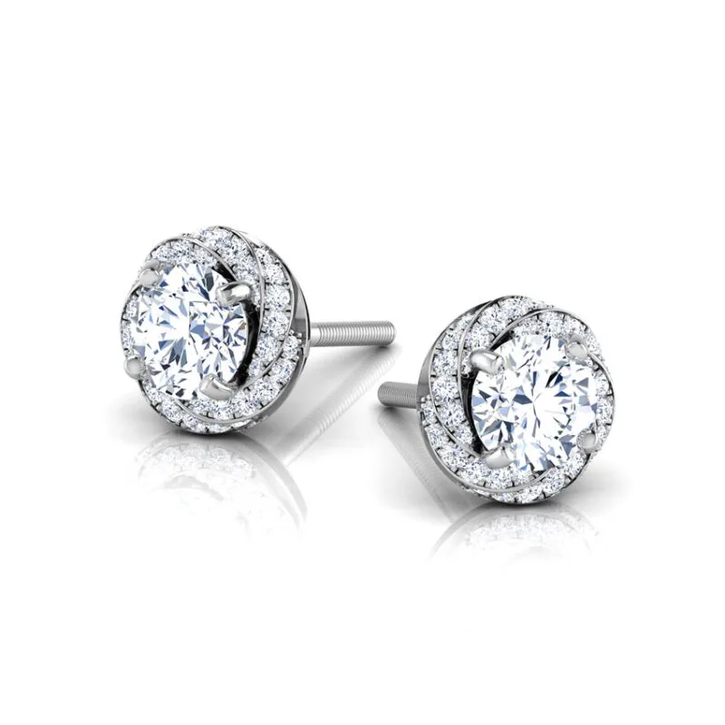 Catalina Solitaire Diamond Stud Earrings By Diamondiary