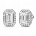 Andrea Emerald Cut Solitaire Diamond Earrings By Diamondiary