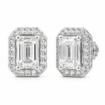 Andrea Emerald Cut Solitaire Diamond Earrings By Diamondiary
