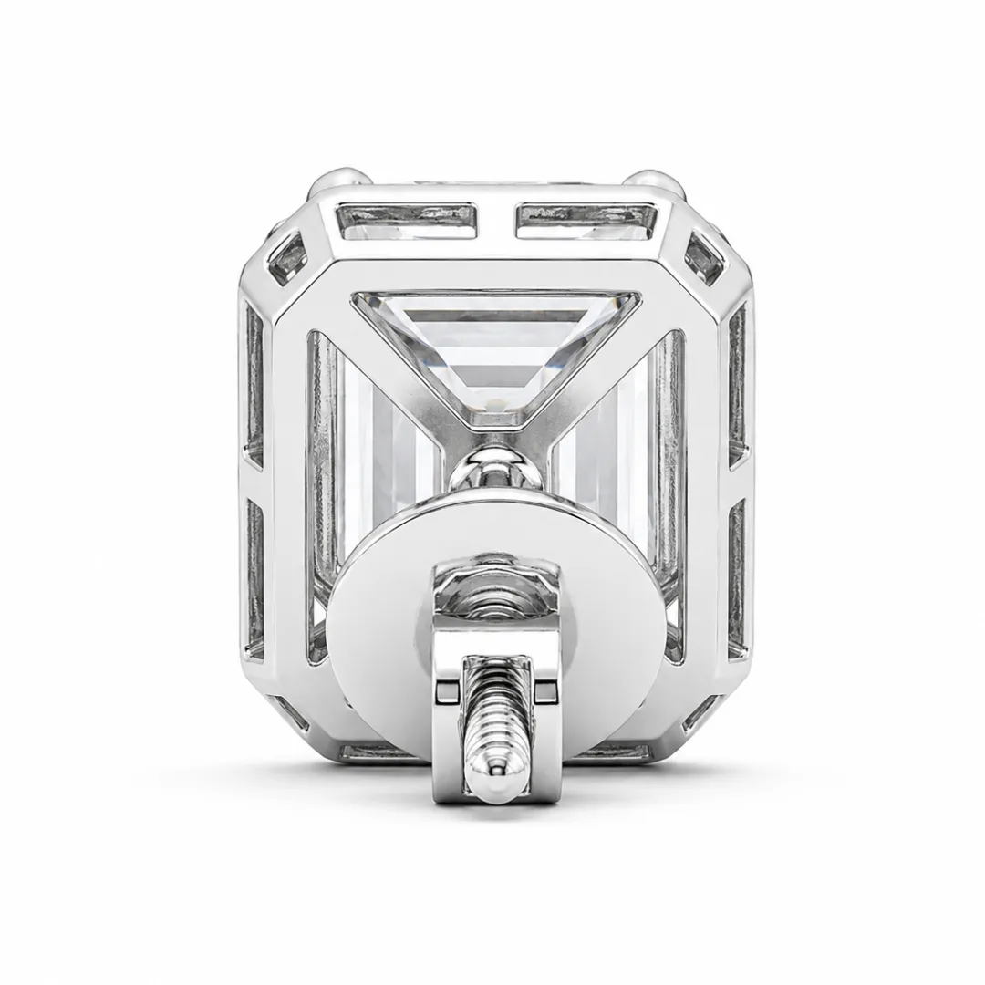 Andrea Emerald Cut Solitaire Diamond Earrings By Diamondiary