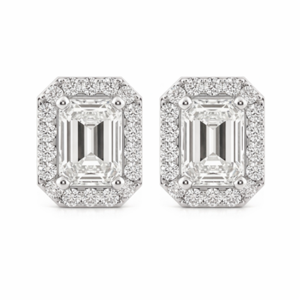 Andrea Emerald Cut Solitaire Diamond Earrings By Diamondiary