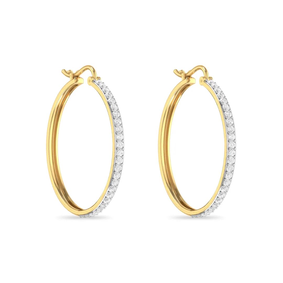 Kayle Diamond Hoop Earrings - Image 1