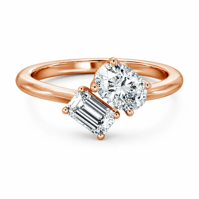 Toi et Moi Lab Grown Diamond Solitaire Ring