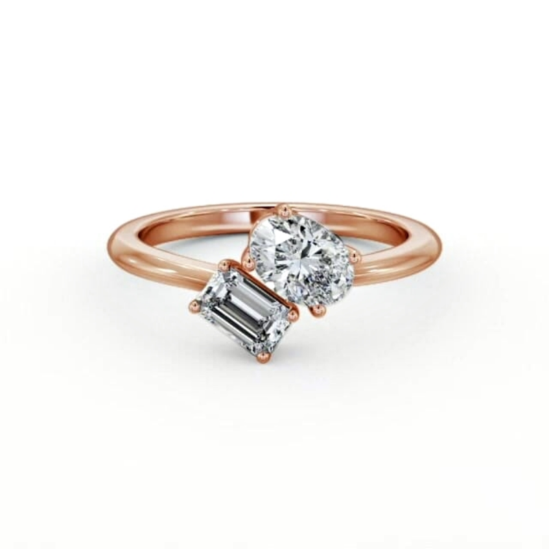 Toi et Moi Lab Grown Diamond Solitaire Ring By Diamondiary
