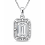 Andrea Emerald Cut Solitaire Diamond Pendant By Diamondiary