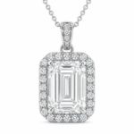 Andrea Emerald Cut Solitaire Diamond Pendant By Diamondiary