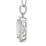 Andrea Emerald Cut Solitaire Diamond Pendant By Diamondiary