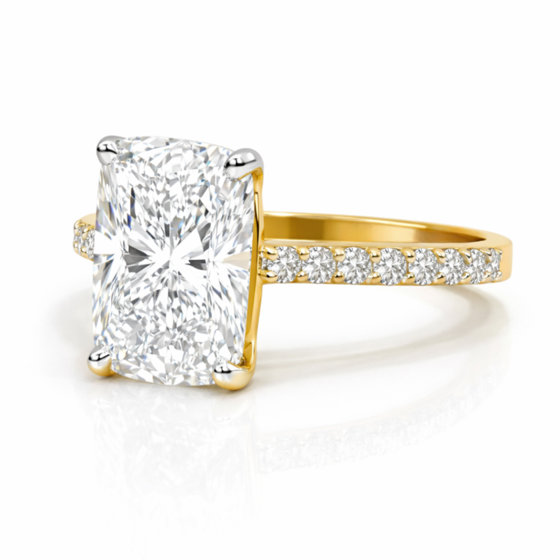 Aster Cushion Long Solitaire Diamond Ring By Diamondiary