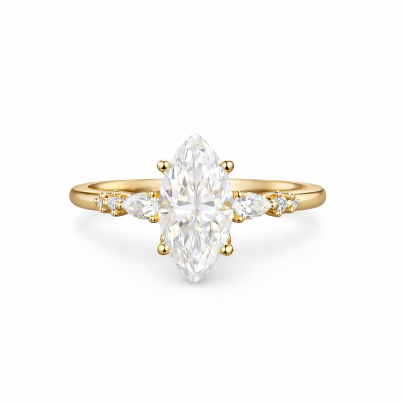 Lorraine Marquise Solitaire Diamond Ring By Diamondiary
