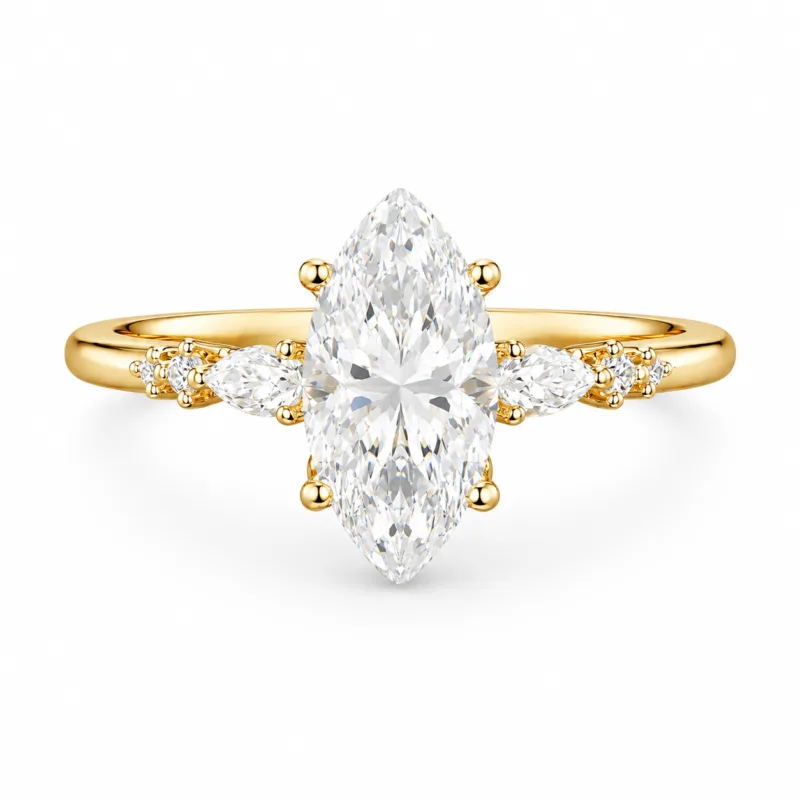 Lorraine Marquise Solitaire Diamond Ring By Diamondiary