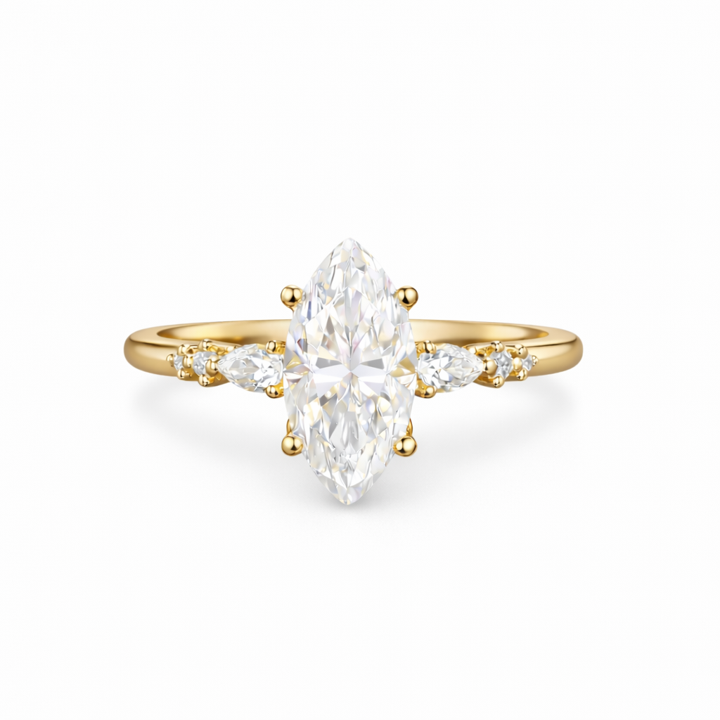 Lorraine Marquise Solitaire Diamond Ring By Diamondiary Lorraine Marquise Solitaire Diamond Ring By Diamondiary