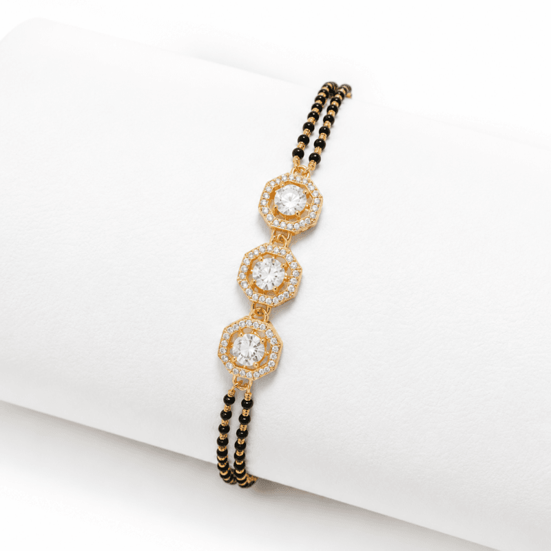 Adalie Solitaire Mangalsutra Bracelet By Diamondiary