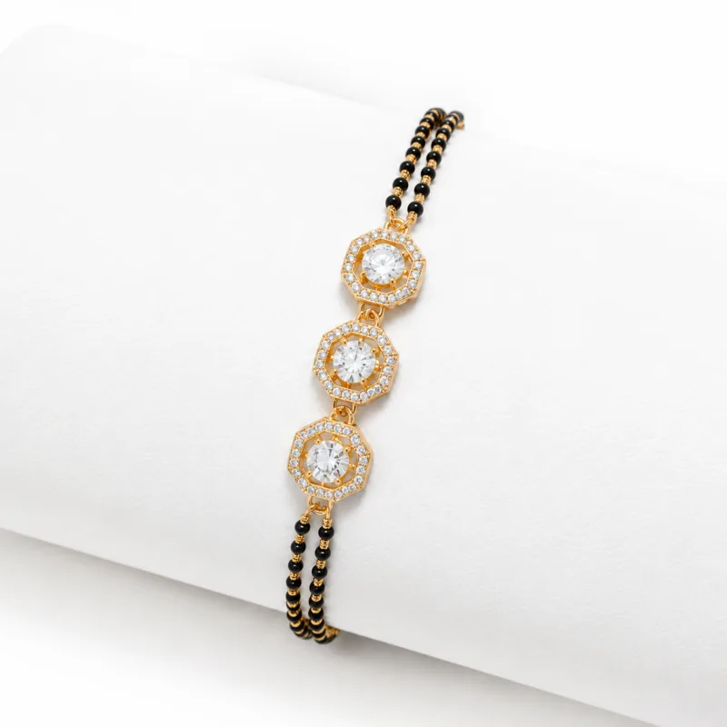 Adalie Solitaire Mangalsutra Bracelet By Diamondiary