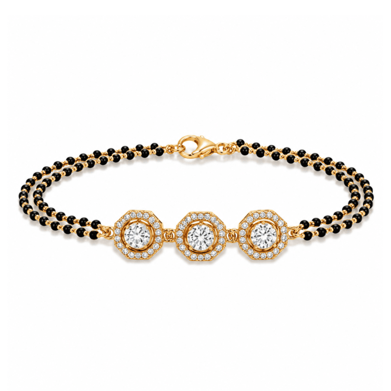 Adalie Solitaire Mangalsutra Bracelet By Diamondiary