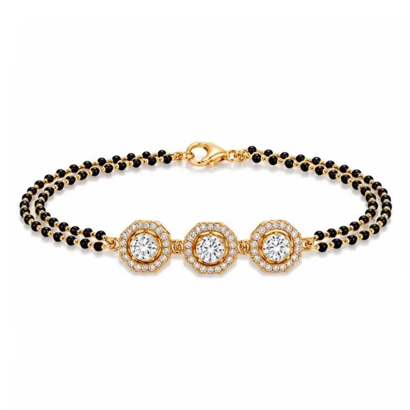 Adalie Solitaire Mangalsutra Bracelet By Diamondiary