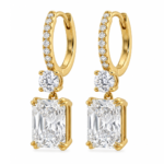 Advika Solitaire Diamond Hoop Earrings By Diamondiary