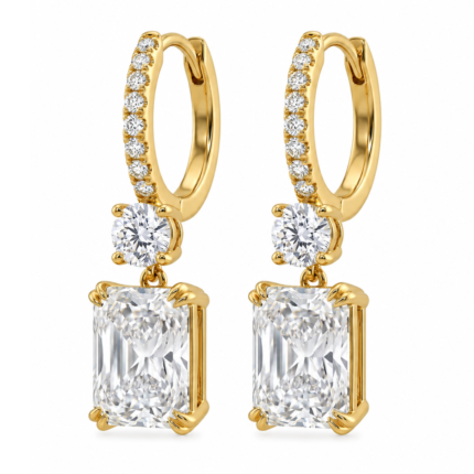Advika Solitaire Diamond Hoop Earrings By Diamondiary