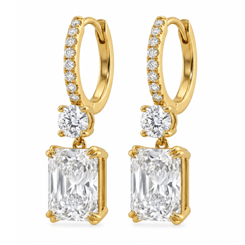 Advika Solitaire Diamond Hoop Earrings By Diamondiary
