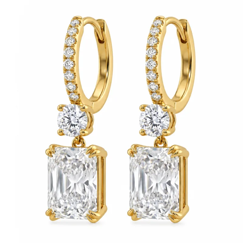 Advika Solitaire Diamond Hoop Earrings By Diamondiary