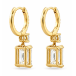Advika Solitaire Diamond Hoop Earrings By Diamondiary