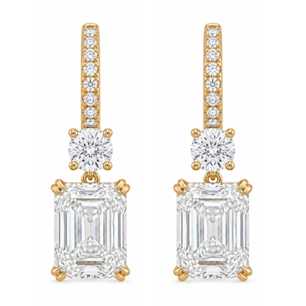 Advika Solitaire Diamond Hoop Earrings By Diamondiary