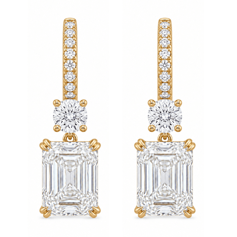 Advika Solitaire Diamond Hoop Earrings By Diamondiary