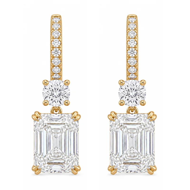 Advika Solitaire Diamond Hoop Earrings By Diamondiary