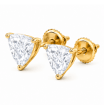 Caylin Trilliant Cut Solitaire Earrings By Diamondiary