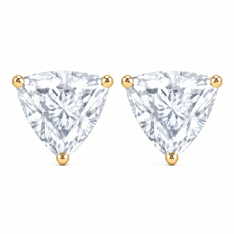 Caylin Trilliant Cut Solitaire Earrings By Diamondiary