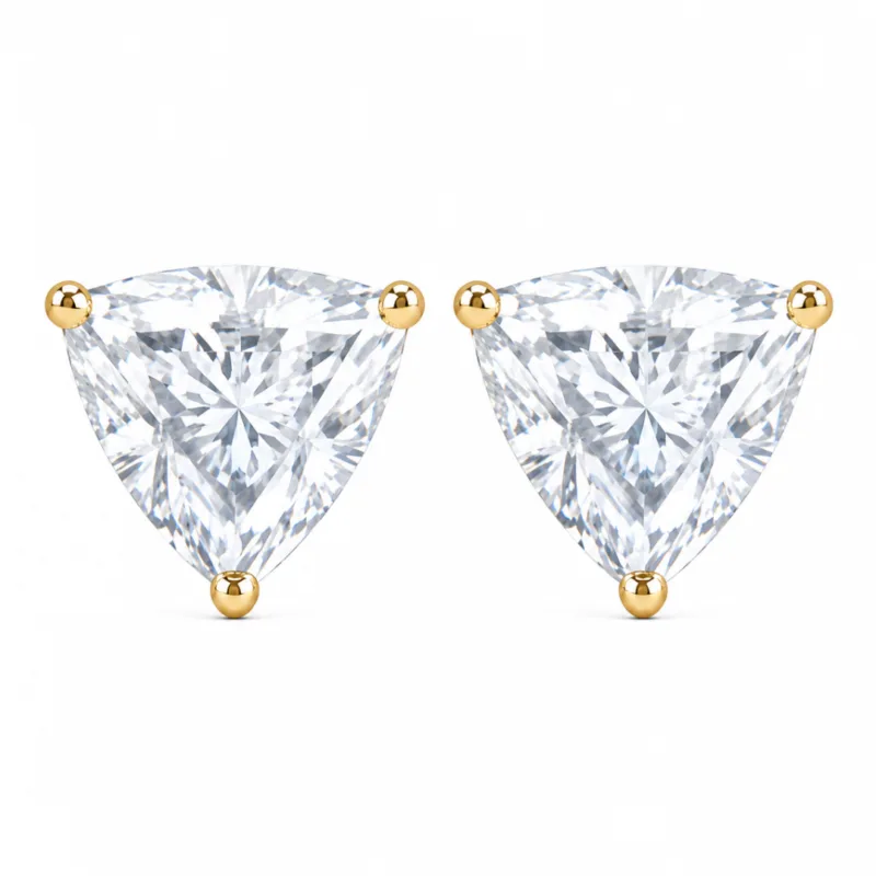 Caylin Trilliant Cut Solitaire Earrings By Diamondiary