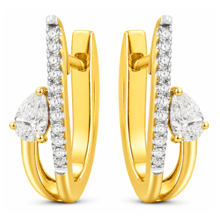 Delila Solitaire Diamond Hoop Earrings By Diamondiary