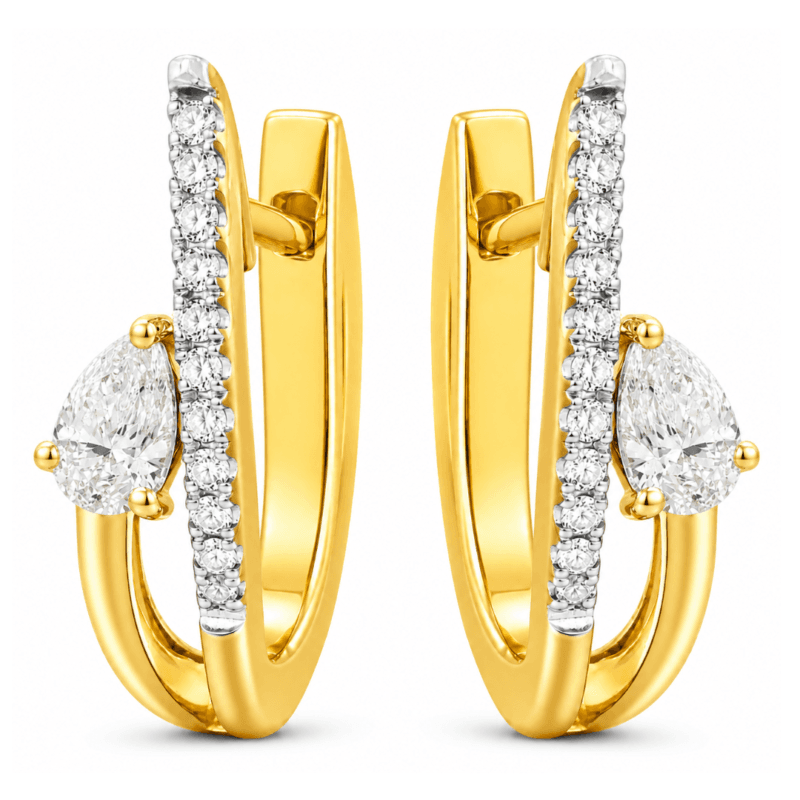 Delila Solitaire Diamond Hoop Earrings By Diamondiary