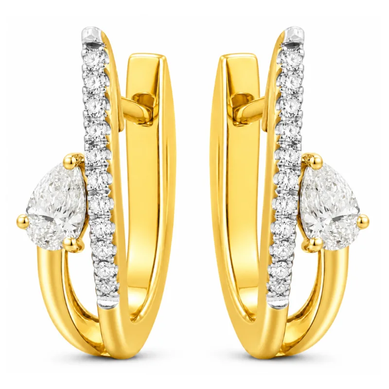 Delila Solitaire Diamond Hoop Earrings By Diamondiary