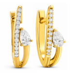 Delila Solitaire Diamond Hoop Earrings By Diamondiary