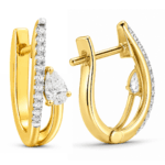 Delila Solitaire Diamond Hoop Earrings By Diamondiary