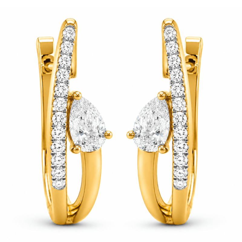 Delila Solitaire Diamond Hoop Earrings By Diamondiary